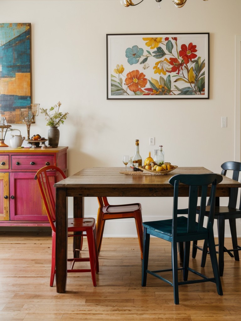 eclectic-dining-room-ideas-mix-different-design-styles-vibrant-colors-unique-furniture-pieces-eye-catching-eclectic-look