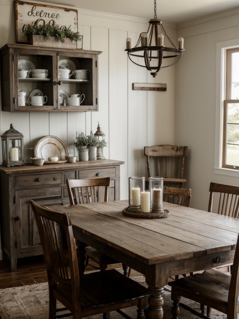 farmhouse-dining-room-ideas-distressed-furniture-vintage-accents-cozy-welcoming-atmosphere