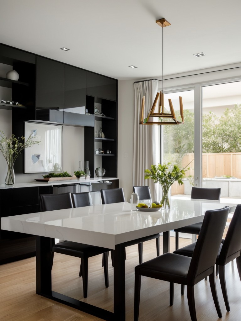 contemporary-dining-room-ideas-high-contrast-colors-geometric-shapes-sleek-modern-furniture