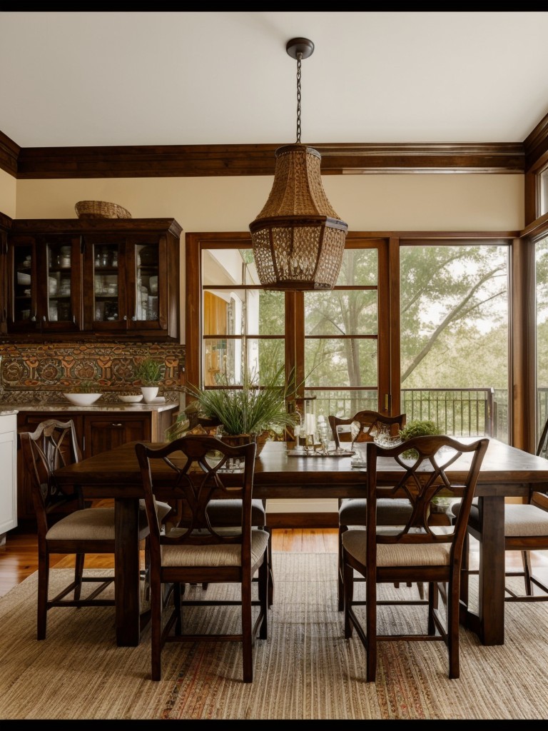 bohemian-dining-room-ideas-eclectic-furniture-bold-patterns-natural-elements