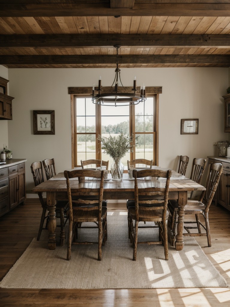 farmhouse-dining-room-ideas-rustic-distressed-furniture-wooden-tables-cozy-country-inspired-accents