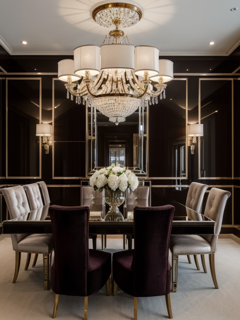 elegant-dining-room-ideas-luxurious-chandeliers-velvet-seating-mirrored-accents-touch-glamour-sophistication