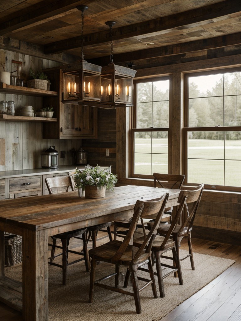 rustic-dining-room-ideas-farmhouse-charm-incorporating-reclaimed-wood-distressed-finishes-cozy-textiles-cozy-inviting-ambiance