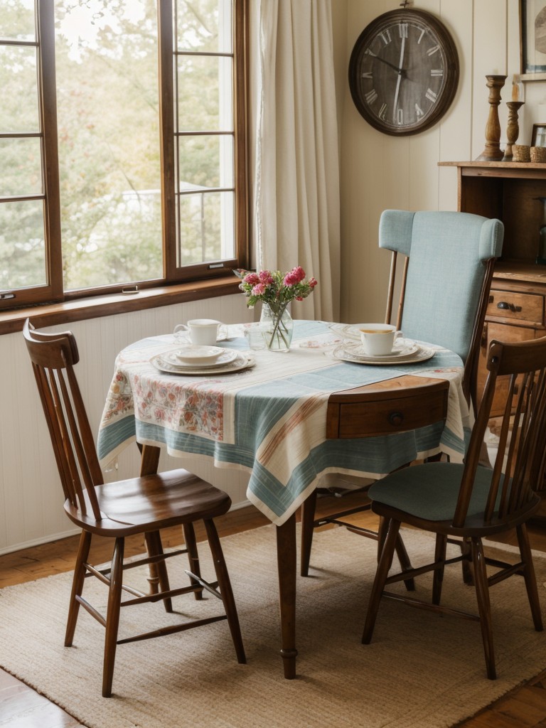 using-mismatched-chairs-colorful-table-linens-mix-vintage-artisanal-decor-items