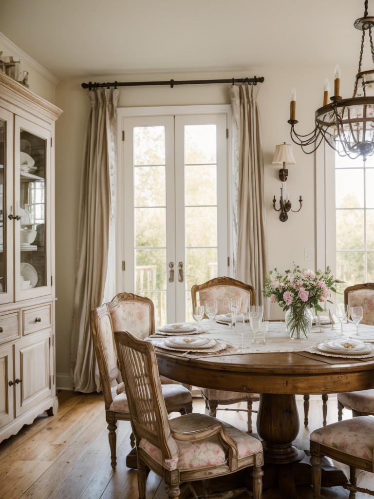 french-country-dining-room-ideas-romantic-rustic-ambiance-featuring-antique-furniture-soft-pastel-colors-delicate-floral-patterns