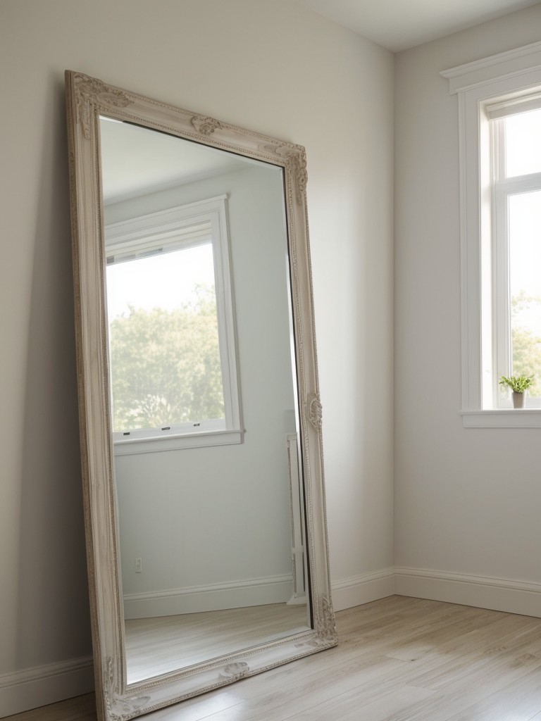 hang-large-mirror-one-wall-to-reflect-natural-light-make-room-appear-bigger