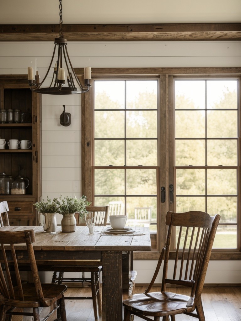 farmhouse-dining-room-ideas-cozy-inviting-atmosphere-featuring-rustic-furniture-distressed-finishes-farmhouse-inspired-lighting-fixtures-vintage-decor