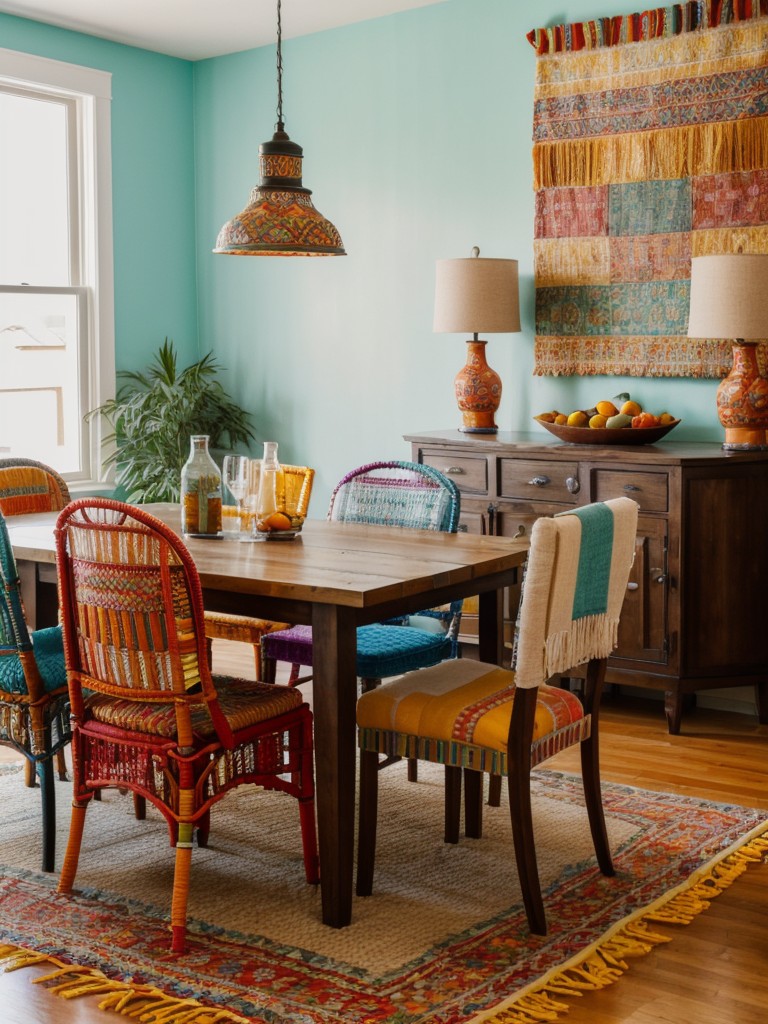 bohemian-eclectic-dining-room-ideas-incorporating-vibrant-colors-mixed-patterns-variety-textures-to-create-vibrant-free-spirited-atmosphere