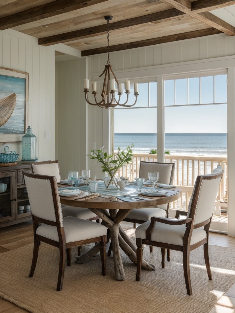 coastal-dining-room-ideas-nautical-decor-light-colors-beach-inspired-elements-like-seashells-driftwood