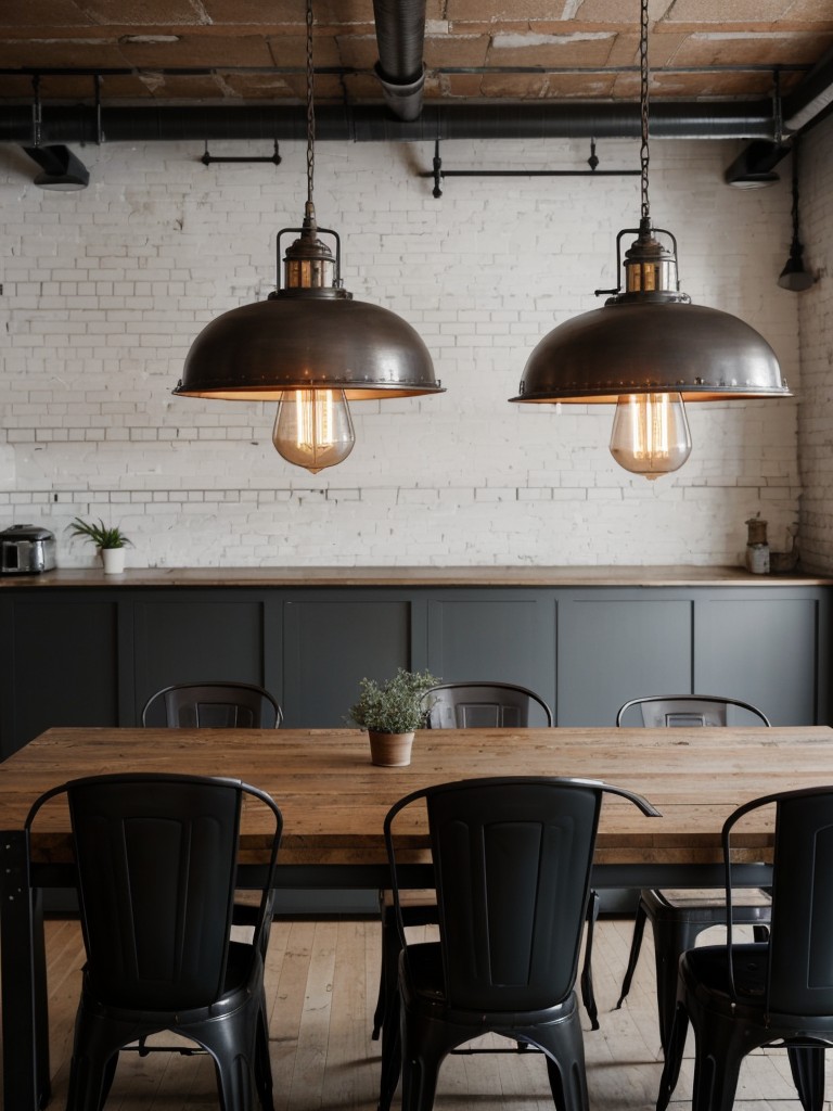 industrial-dining-room-ideas-exposed-brick-walls-metal-accents-factory-style-pendant-lights-creating-modern-urban-atmosphere