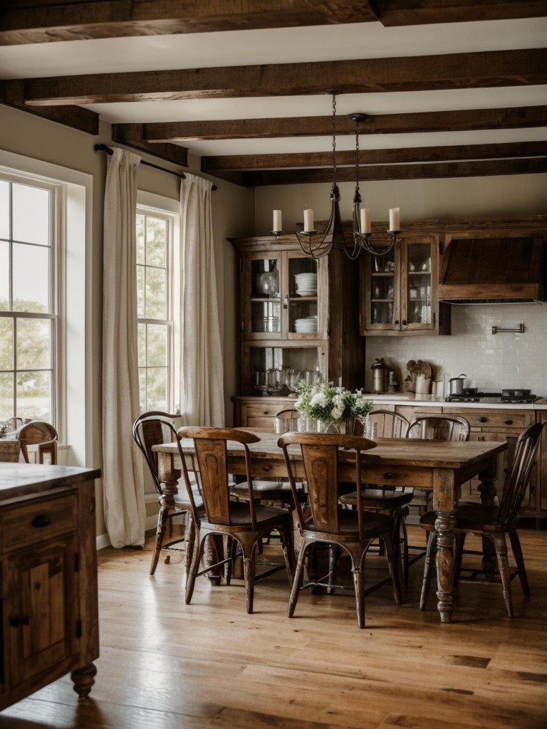 farmhouse-dining-room-ideas-distressed-wood-furniture-vintage-accessories-cozy-country-inspired-decor