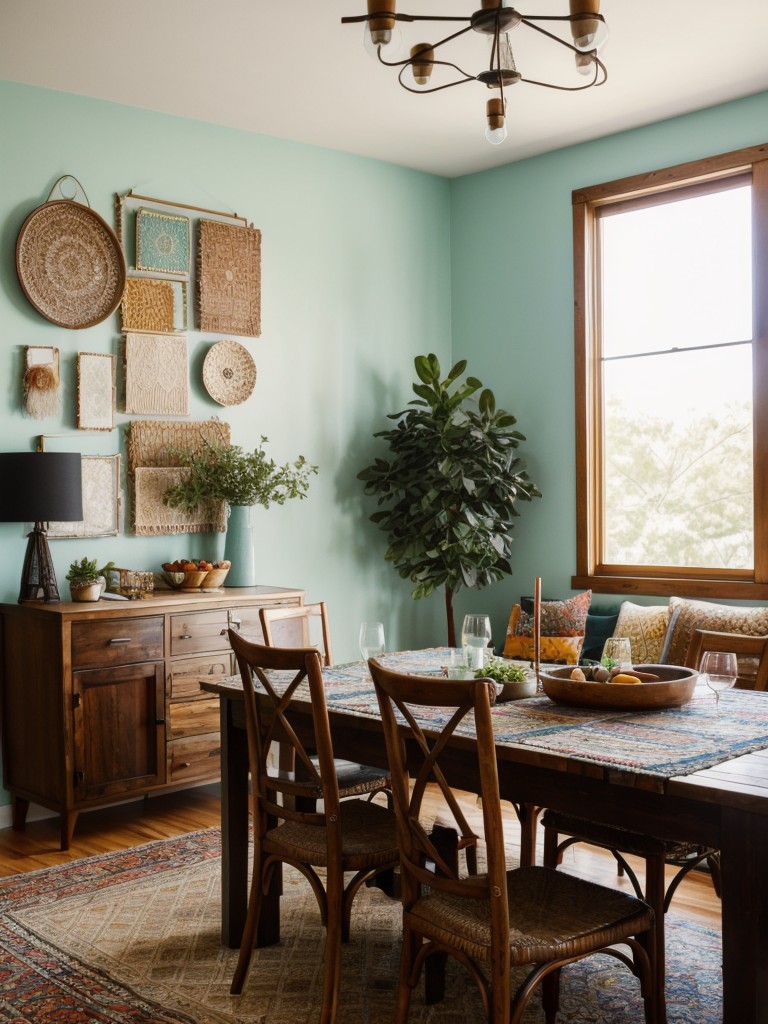 bohemian-dining-room-ideas-eclectic-mix-patterns-textures-vibrant-colors-free-spirited-vibe