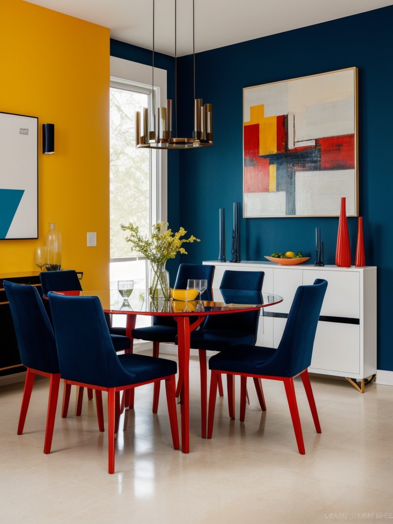 contemporary-dining-room-ideas-bold-avant-garde-designs-using-vibrant-colors-unique-furniture-pieces-statement-artwork-to-create-striking-modern-space