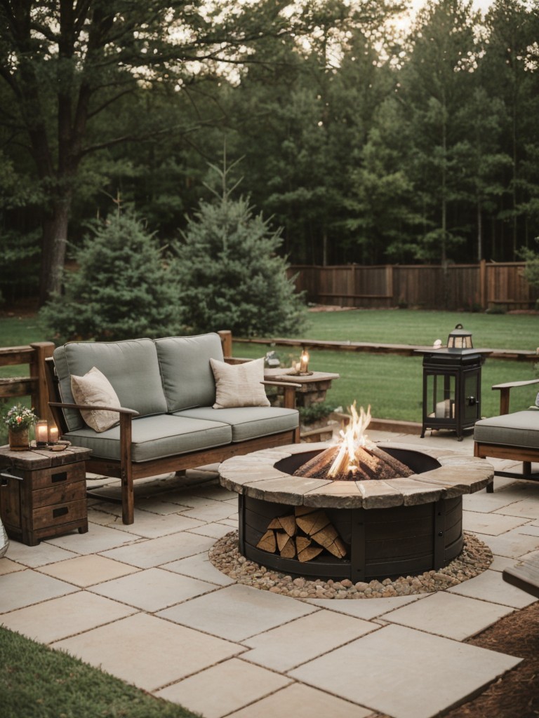 rustic-backyard-ideas-natural-materials-cozy-fire-pit-vintage-inspired-decor