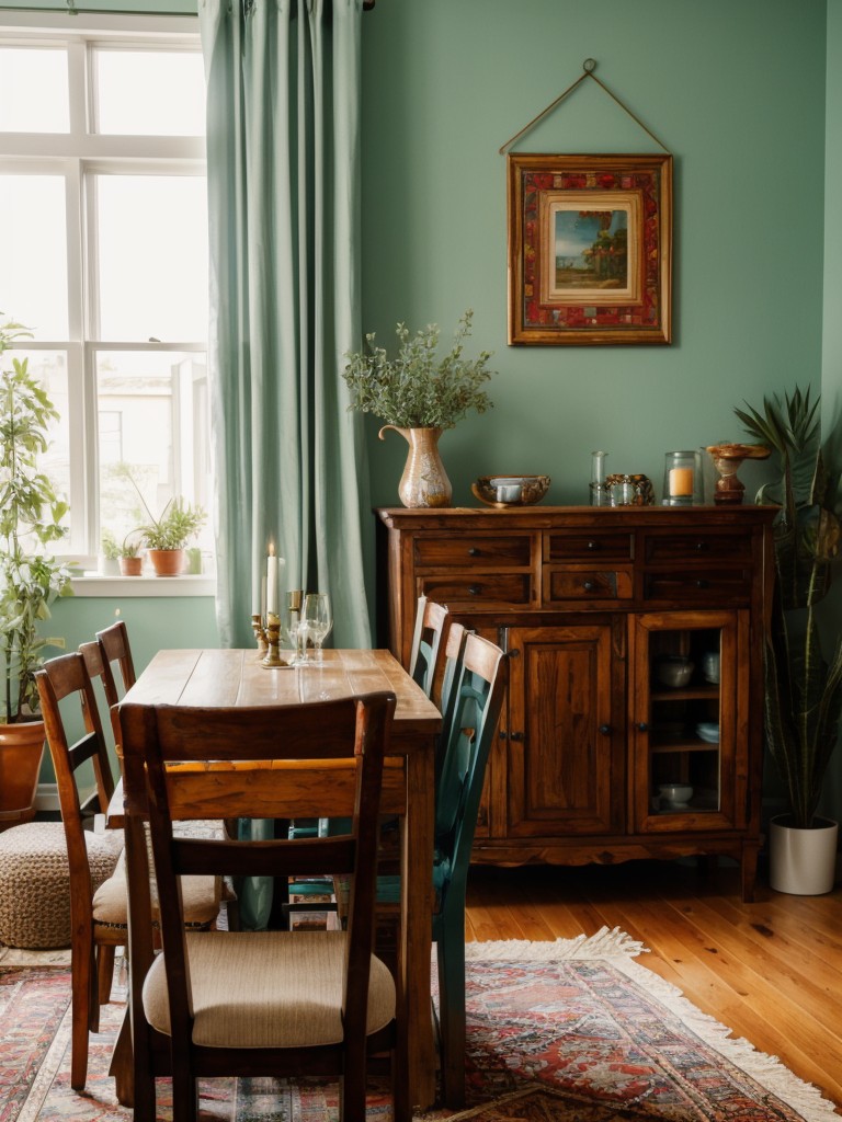 bohemian-dining-room-ideas-eclectic-furniture-vibrant-colors