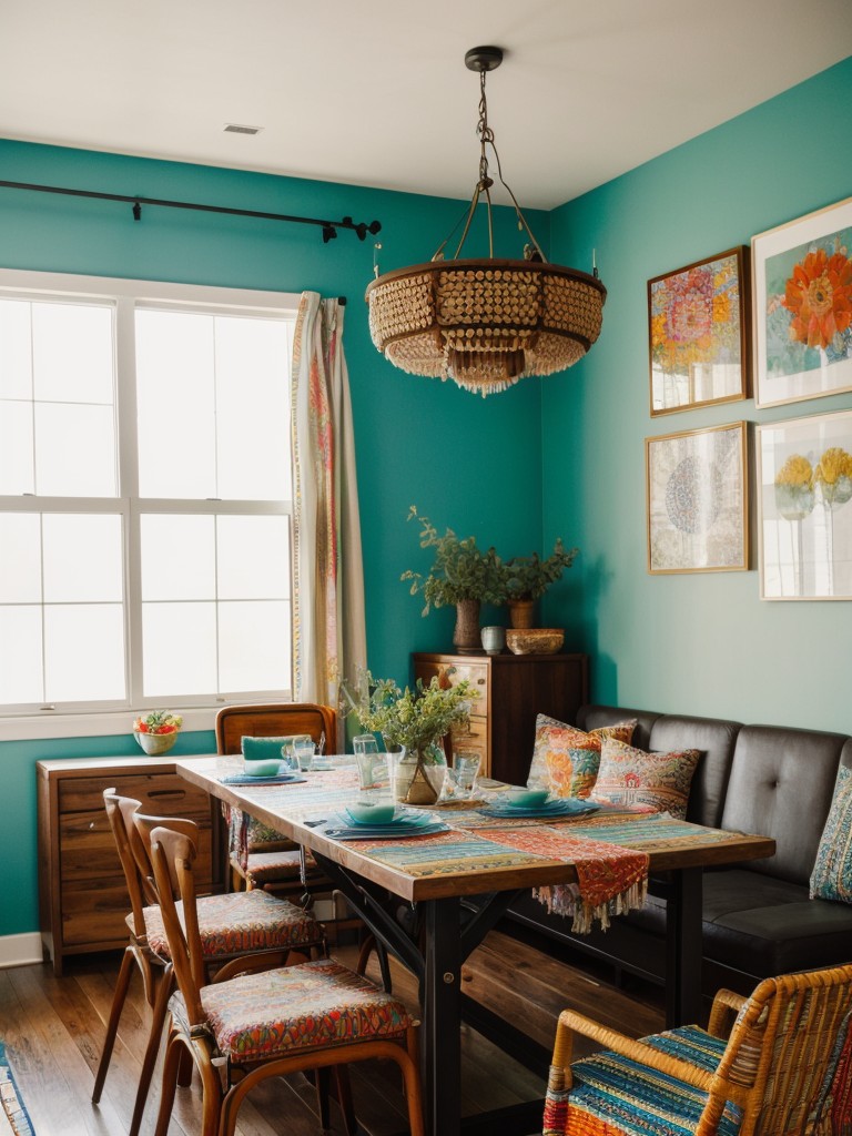 bohemian-dining-room-ideas-embracing-free-spirited-eclectic-design-style-bold-colors-patterns-mix-different-textures