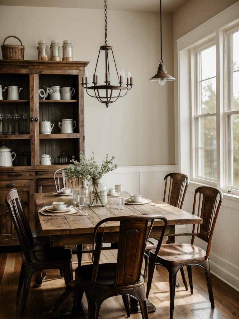 farmhouse-dining-room-ideas-cozy-inviting-atmosphere-featuring-distressed-wood-furniture-vintage-inspired-decor