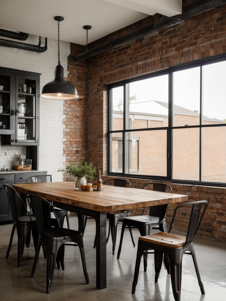 industrial-dining-room-ideas-featuring-raw-materials-exposed-brick-walls-utilitarian-furniture-pieces-modern-twist