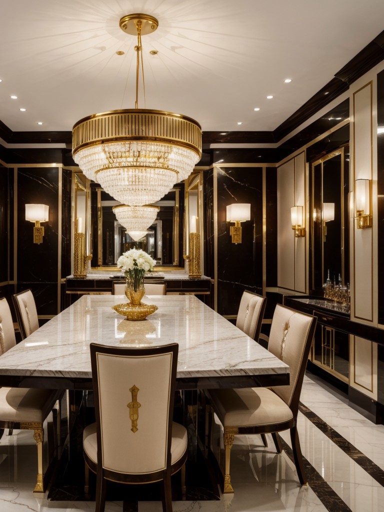 art-deco-dining-room-ideas-glamorous-luxurious-design-incorporating-opulent-finishes-like-marble-gold-accents-featuring-dramatic-lighting-fixtures