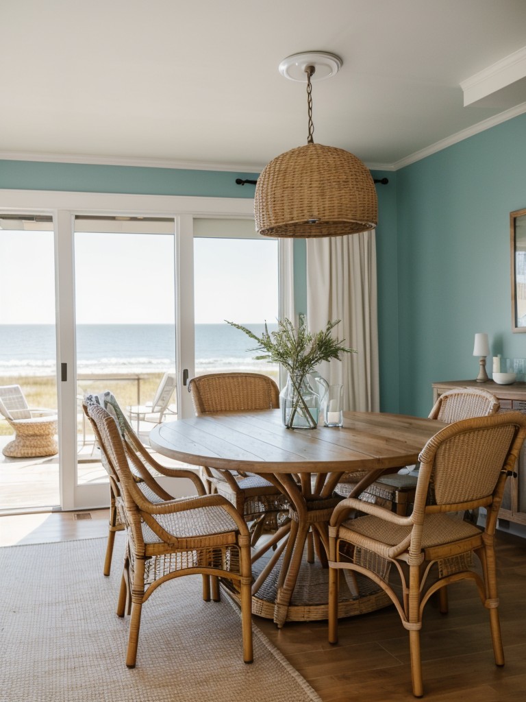 coastal-dining-room-ideas-beach-inspired-color-palette-natural-textures-featuring-wicker-chairs-nautical-centerpiece