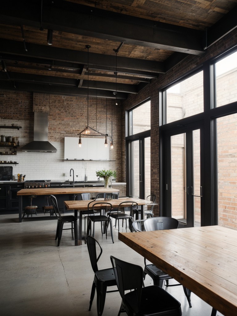 urban-industrial-dining-room-ideas-metal-accents-exposed-beams-raw-edgy-aesthetic