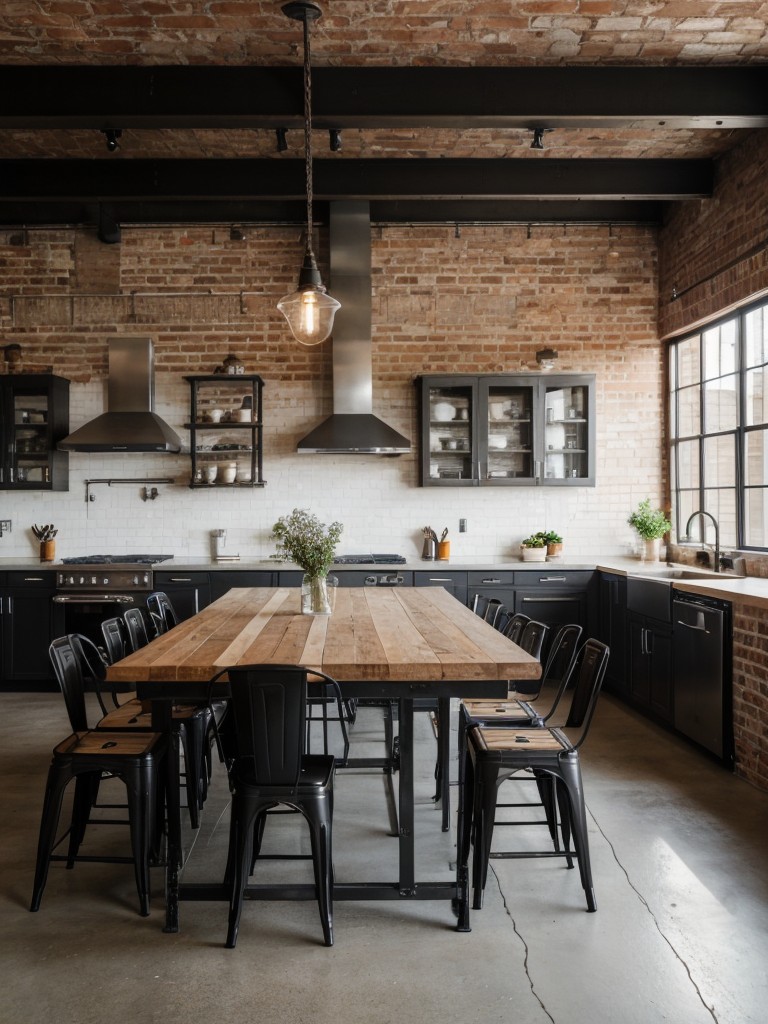 industrial-dining-room-ideas-exposed-brick-walls-metal-accents-edgy-lighting-choices