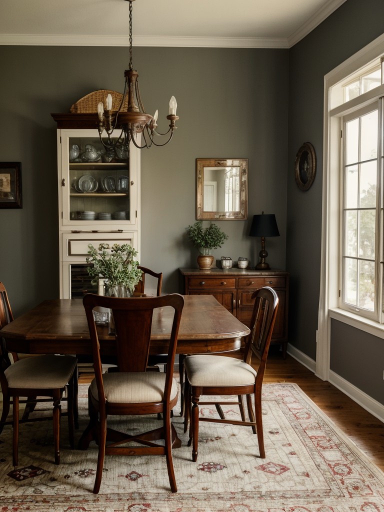 vintage-inspired-dining-room-ideas-retro-furniture-nostalgic-decor-charming-antique-rug