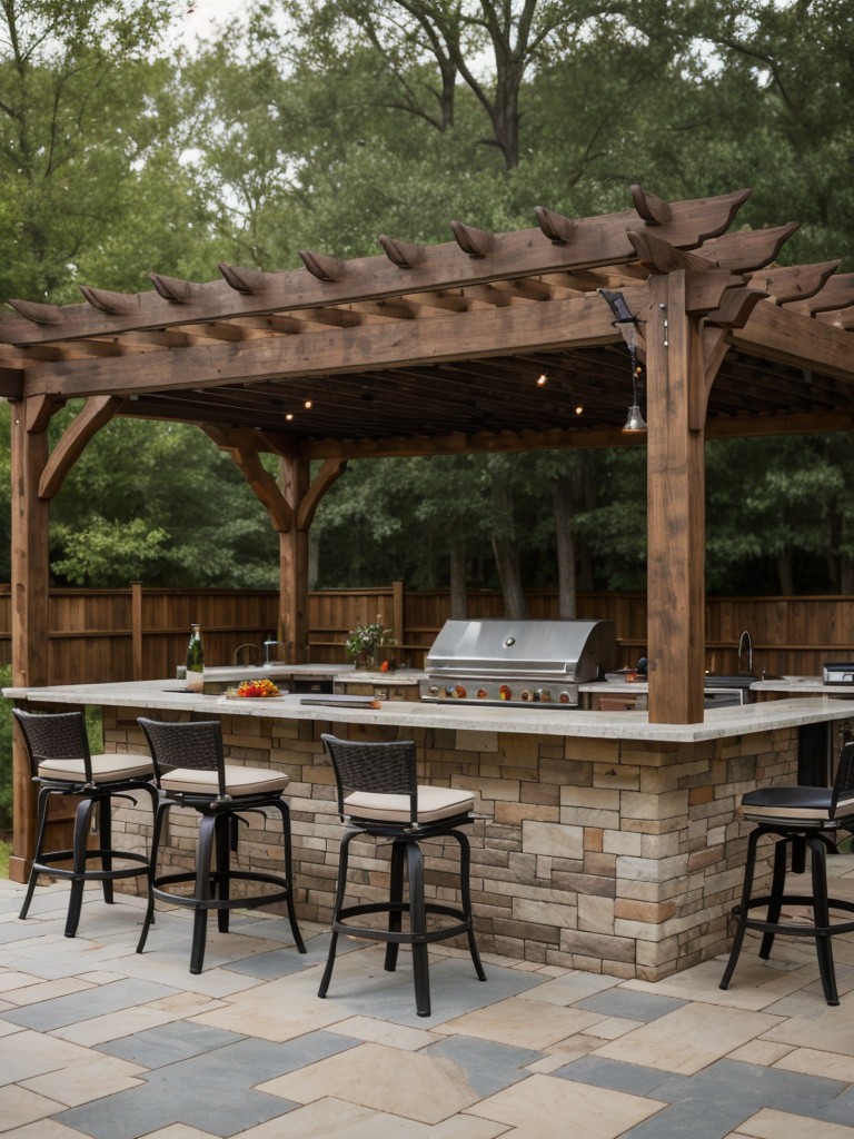 outdoor-kitchen-backyard-ideas-featuring-built-grill-bar-seating-pergola-shade