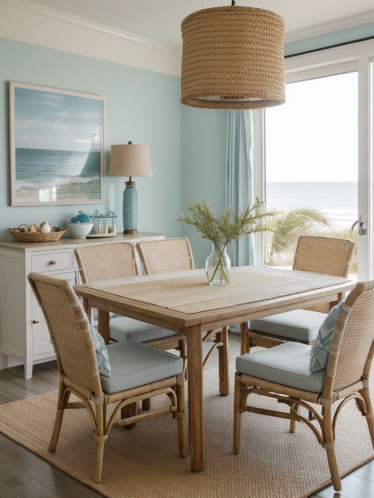 coastal-dining-room-ideas-breezy-beachy-vibe-utilizing-light-pastel-hues-nautical-accents-natural-textures-like-rattan-seagrass