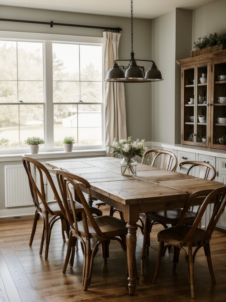 farmhouse-dining-room-ideas-that-combine-vintage-charm-touch-modern-sophistication-using-natural-materials-light-color-palette