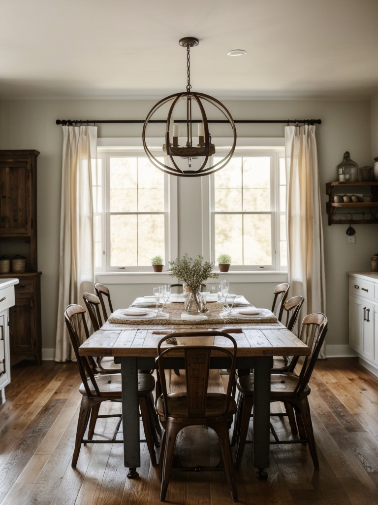farmhouse-dining-room-ideas-that-exude-warmth-charm-cozy-textiles-vintage-accents-combination-rustic-industrial-elements
