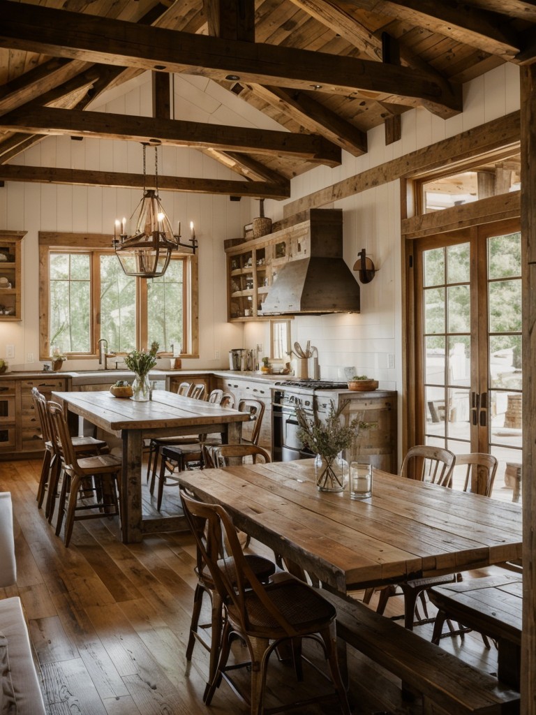 rustic-dining-room-ideas-exposed-beams-reclaimed-wood-furniture-cozy-farmhouse-decor