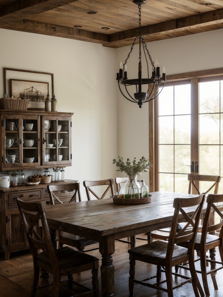 farmhouse-dining-room-ideas-that-embrace-rustic-charm-distressed-wood-furniture-vintage-inspired-lighting-fixtures-cozy-textiles-like-plaid-buffalo-ch