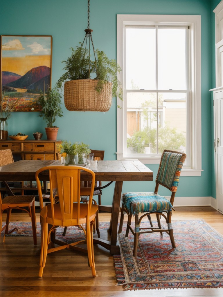 bohemian-dining-room-eclectic-furniture-vibrant-colors-textured-decor-relaxed-free-spirited-ambiance