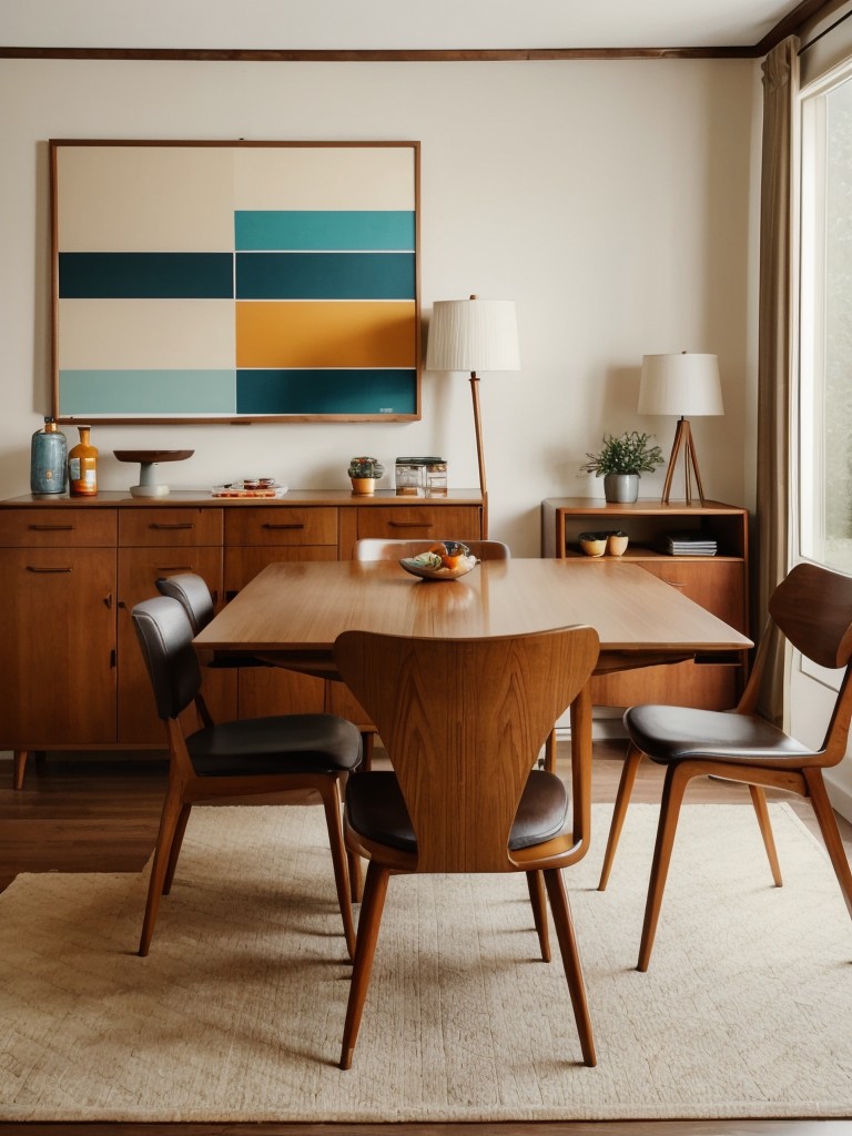 mid-century-modern-dining-room-ideas-retro-stylish-look-incorporating-iconic-furniture-designs-geometric-patterns-mix-warm-cool-color-tones