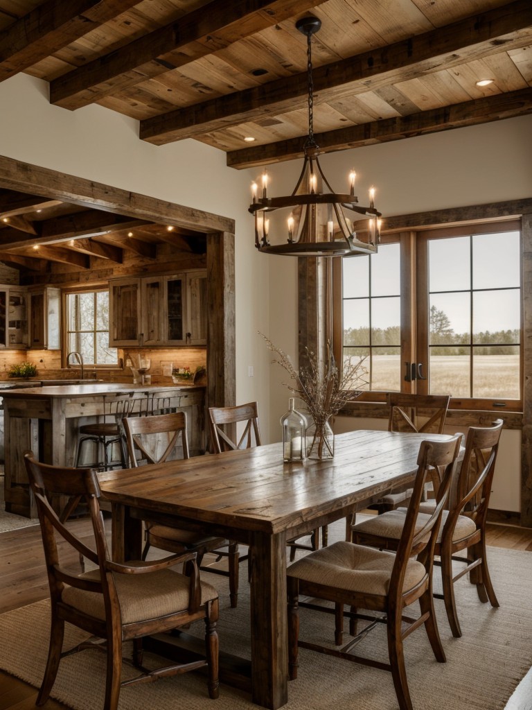 rustic-dining-room-ideas-cozy-inviting-atmosphere-incorporating-wooden-furniture-farmhouse-style-decor-warm-lighting