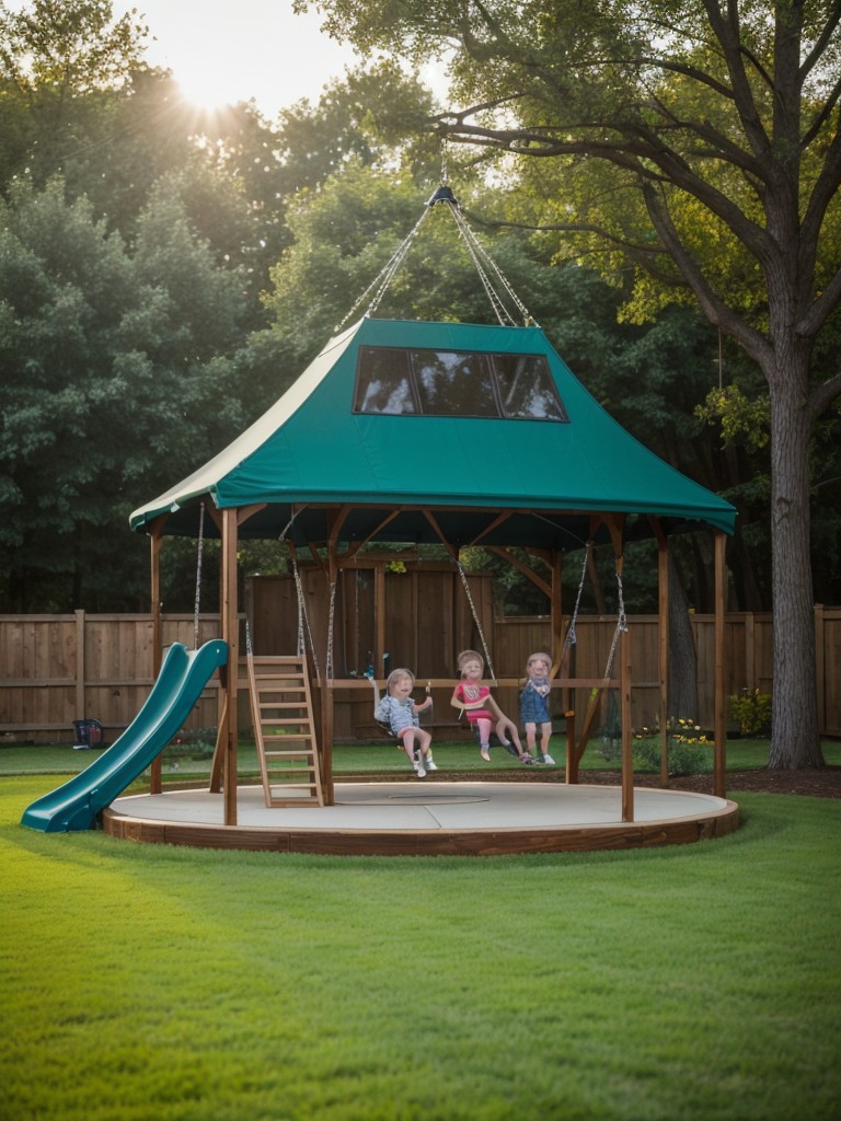 family-friendly-backyard-ideas-plenty-space-children-to-play-using-swing-set-trampoline-designated-play-area