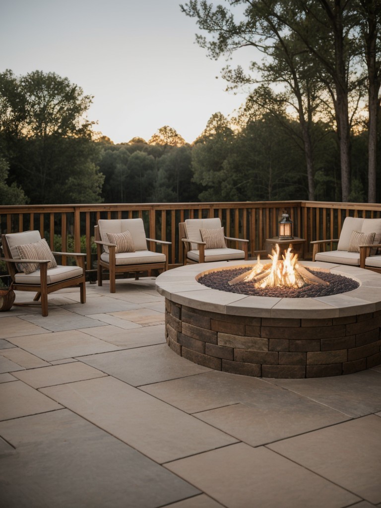 using-wooden-furniture-stone-fire-pit-soft-outdoor-lighting