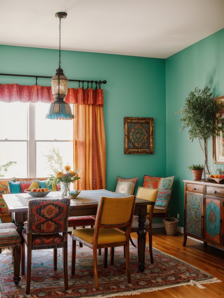 bohemian-dining-room-ideas-vibrant-colors-eclectic-patterns-free-spirited-vibe