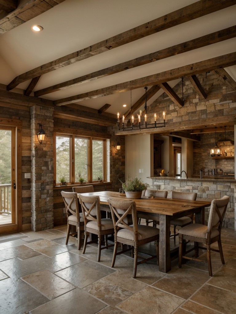 rustic-dining-room-ideas-exposed-beams-stone-accents-earthy-color-palettes-creating-warm-inviting-atmosphere
