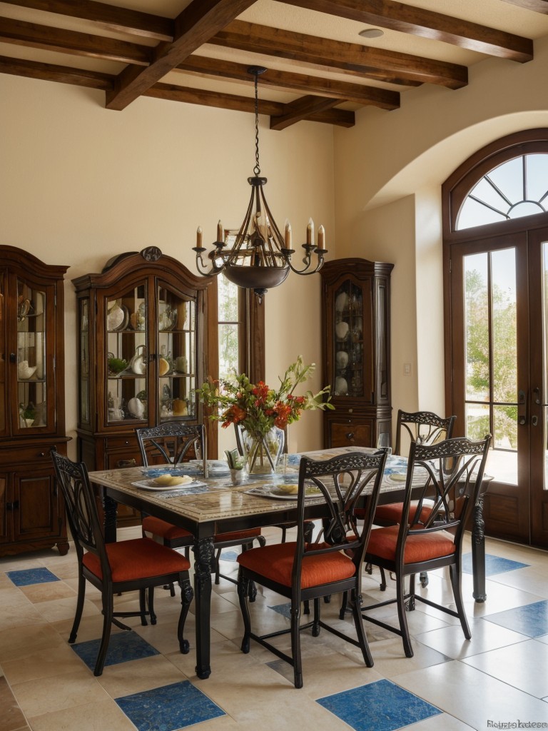 mediterranean-dining-room-ideas-vibrant-colors-tile-accents-wrought-iron-furniture