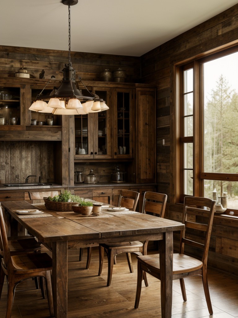 rustic-dining-room-ideas-wooden-furniture-vintage-accents-creating-cozy-inviting-atmosphere