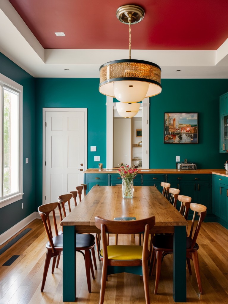 eclectic-dining-room-ideas-mix-match-furniture-vibrant-colors-eye-catching-statement-pieces