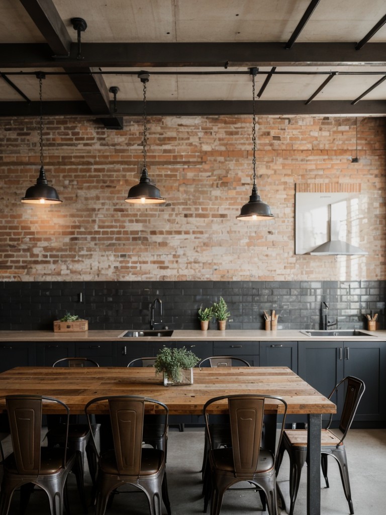 industrial-dining-room-ideas-exposed-brick-walls-metal-accents-reclaimed-wood-furniture