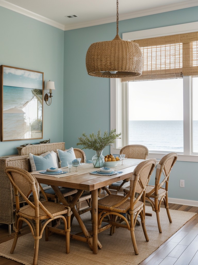 coastal-dining-room-inspiration-nautical-accents-beachy-color-scheme-natural-materials-like-rattan-wicker-relaxed-breezy-vibe