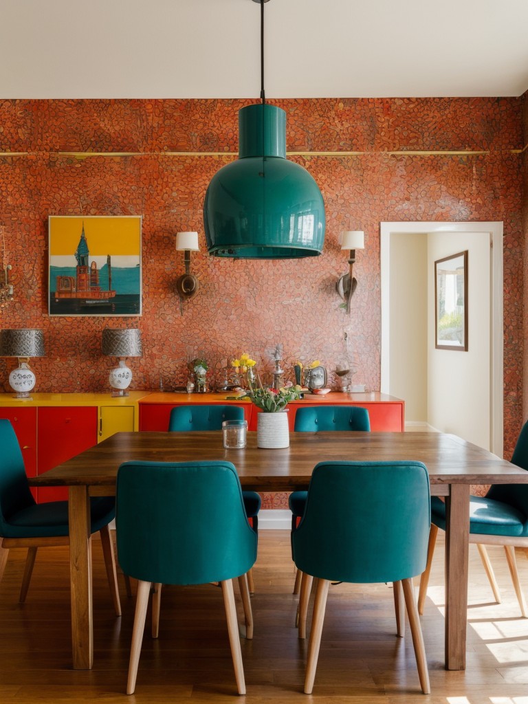 eclectic-dining-room-design-ideas-mix-match-furniture-bold-color-choices-quirky-art-pieces-playful-vibrant-atmosphere