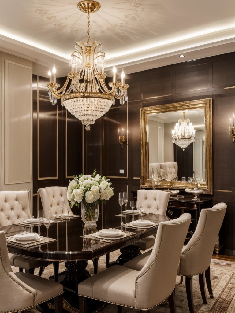glamorous-dining-room-ideas-luxurious-materials-sparkling-chandeliers-dramatic-accents-sophisticated-space