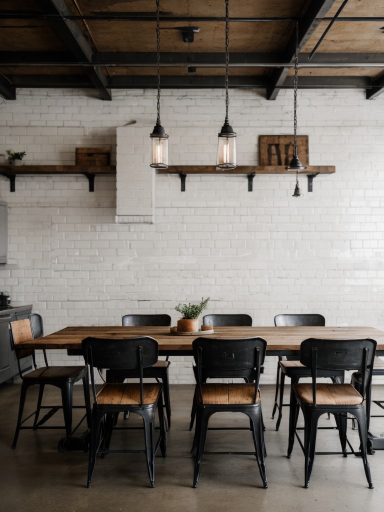 industrial-dining-room-decor-ideas-raw-edgy-aesthetic-featuring-exposed-brick-walls-metal-accents-salvaged-furniture