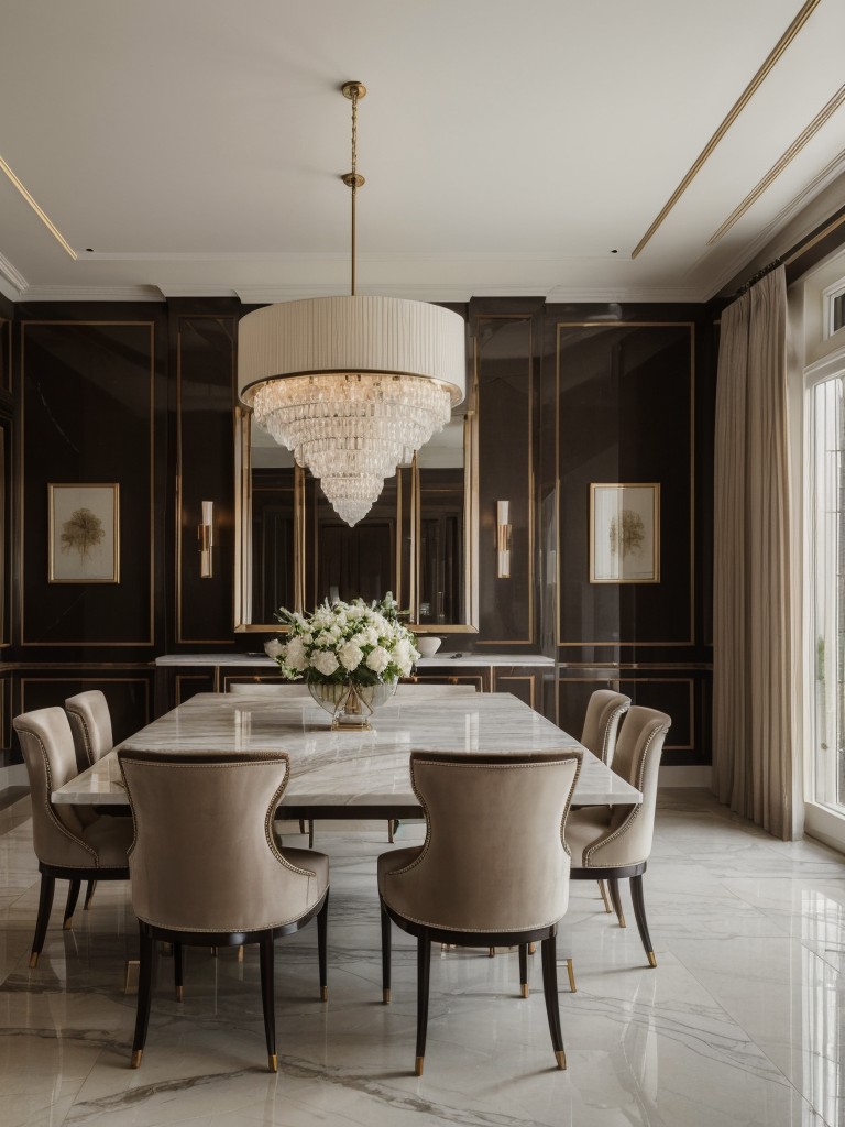 elegant-sophisticated-dining-room-design-neutral-color-palette-luxurious-materials-like-velvet-marble-statement-lighting-fixtures