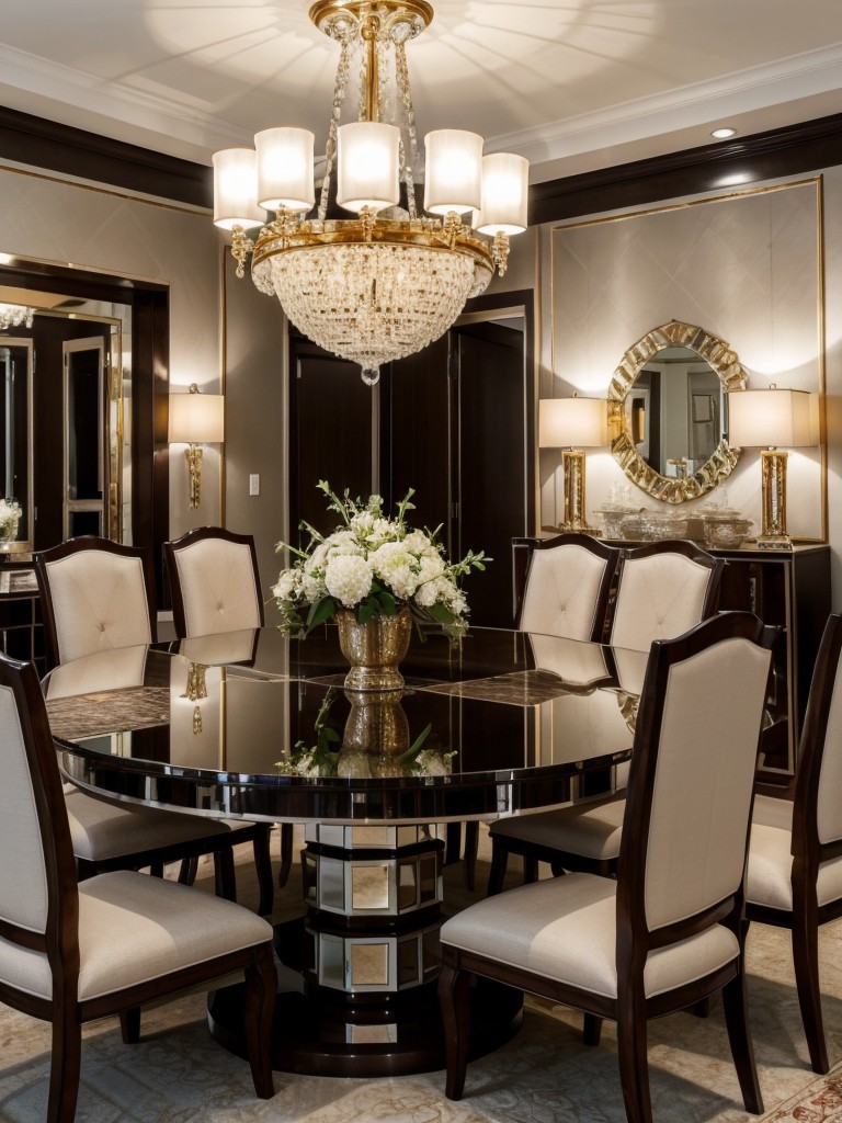 glamorous-dining-room-ideas-luxurious-chandeliers-mirrored-accents-metallic-finishes-elegant-opulent-feel